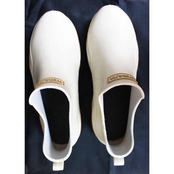 Weimuta Grey Slip On Rain Boots sz 41 Sneakers White Rubber Casual Simple Smooth - Picture 7 of 9